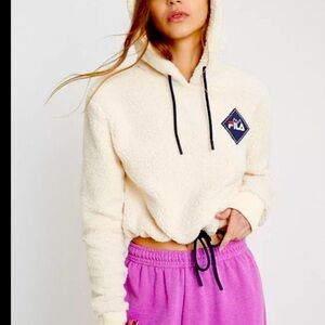 Fila fleece cropped hoodie M